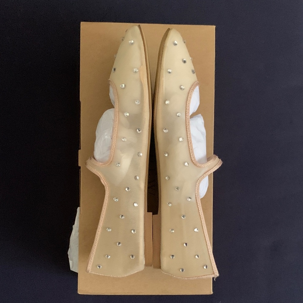 J. Crew Factory Mesh Rhinestone Mary Jane Flats - Picture 3 of 7
